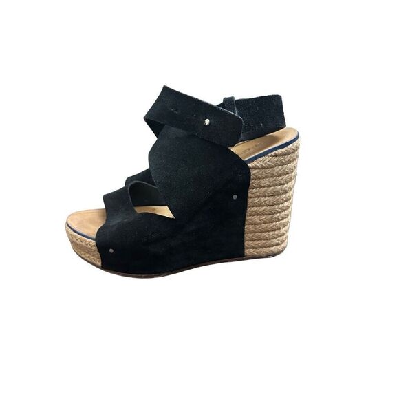 Criss Cross Wedge Espadrille in Black See By Chloe Size 37 - Picture 1 of 8